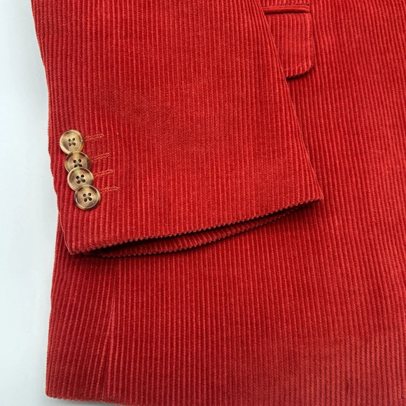 Alan Flusser Corduroy Blazer Rust Orange 44R Academia Professor Preppy Work - Picture 2 of 14